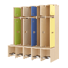 Garde-robe 5 places avec assise - T1