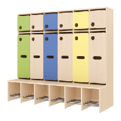 Garde-robe 6 places avec assise - T1