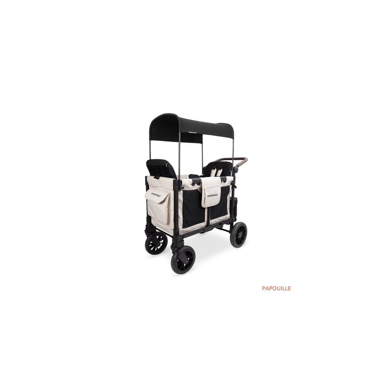 Poussette wagon luxe pro 2 places Noir - 6mois +