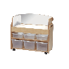 Chariot lumineux avec miroir - 6 rangements