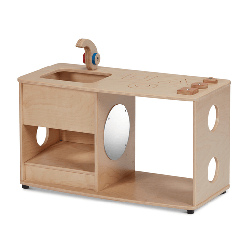 Cuisine d'activités avec robinet en bois