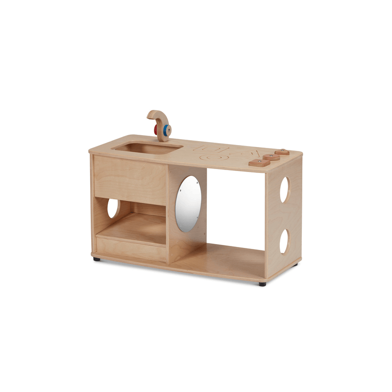Cuisine d'activités avec robinet en bois