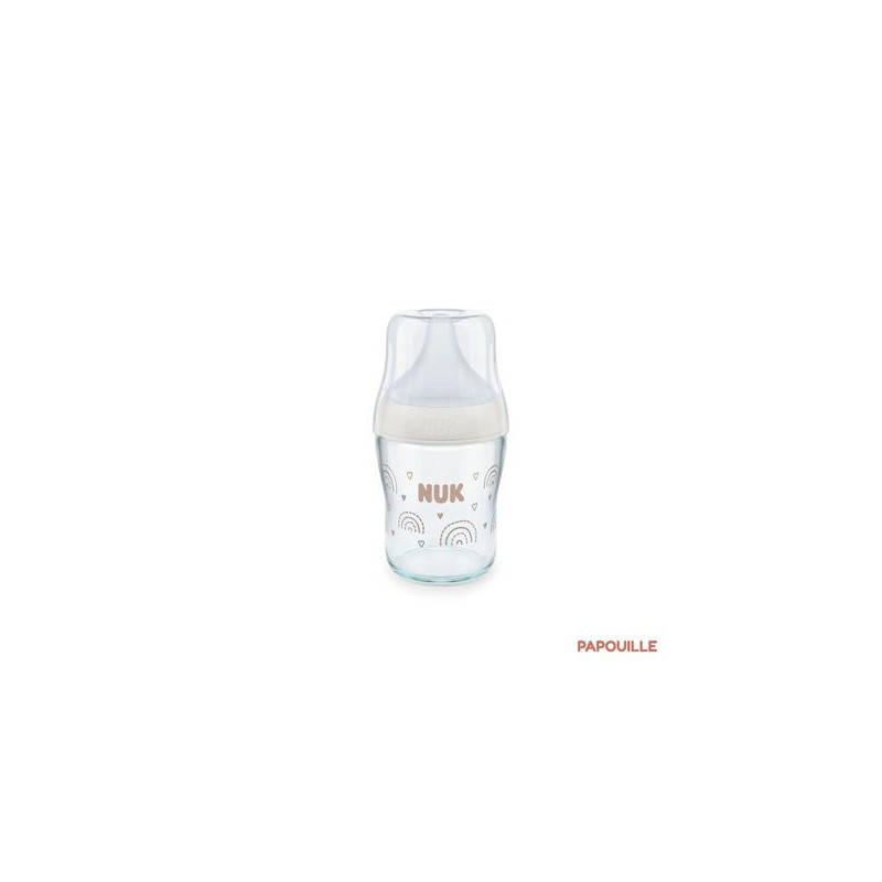 Biberon NUK en verre avec tétine en silicone - 120 ml