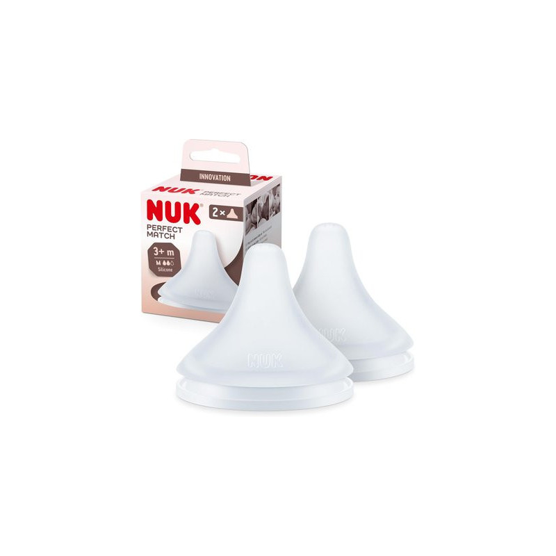 2 tétines NUK en silicone taille S - 0m+