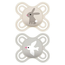 2 sucettes silicone 0-2 mois - MAM