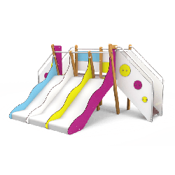 Structure de jeux évolution 3 toboggans H 82 cm - Tobo'Gliss