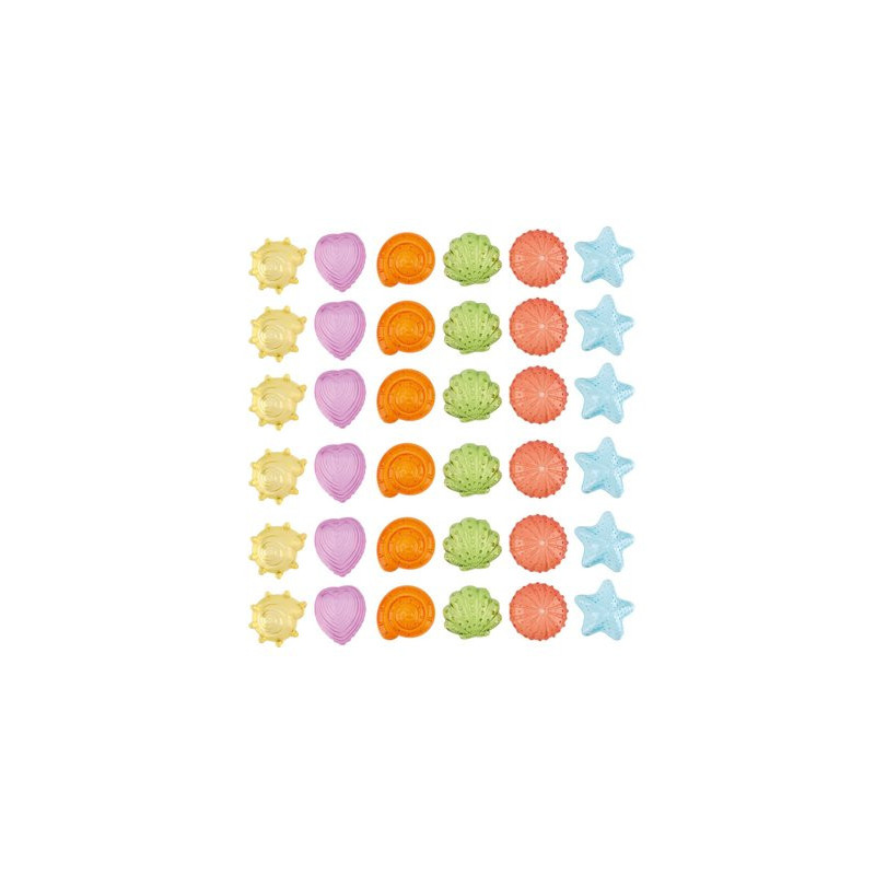 Coquillages sensoriels transparents - 36 pièces