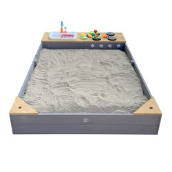 Bac à sable avec banc et jeux de cuisine