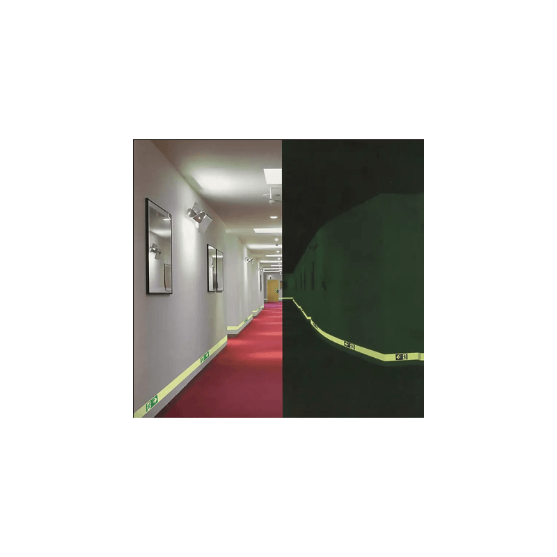Balisage photoluminescent 10 m x 25 mm - Flèche droite