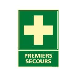 Signalétique premier secours photolum - 21  x 15 cm