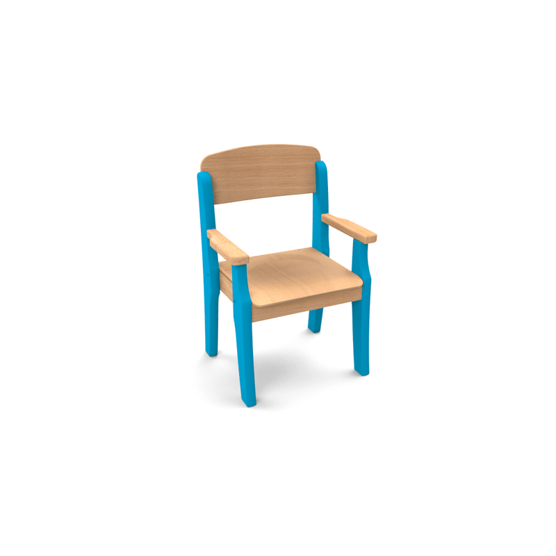 Fauteuil enfant en bois avec accoudoir t1 h.26cm vernis