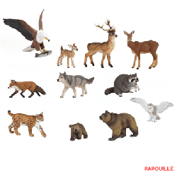 Lot de 11 animaux de la foret (figurines papo)
