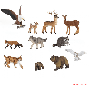 Lot de 11 animaux de la foret (figurines papo)