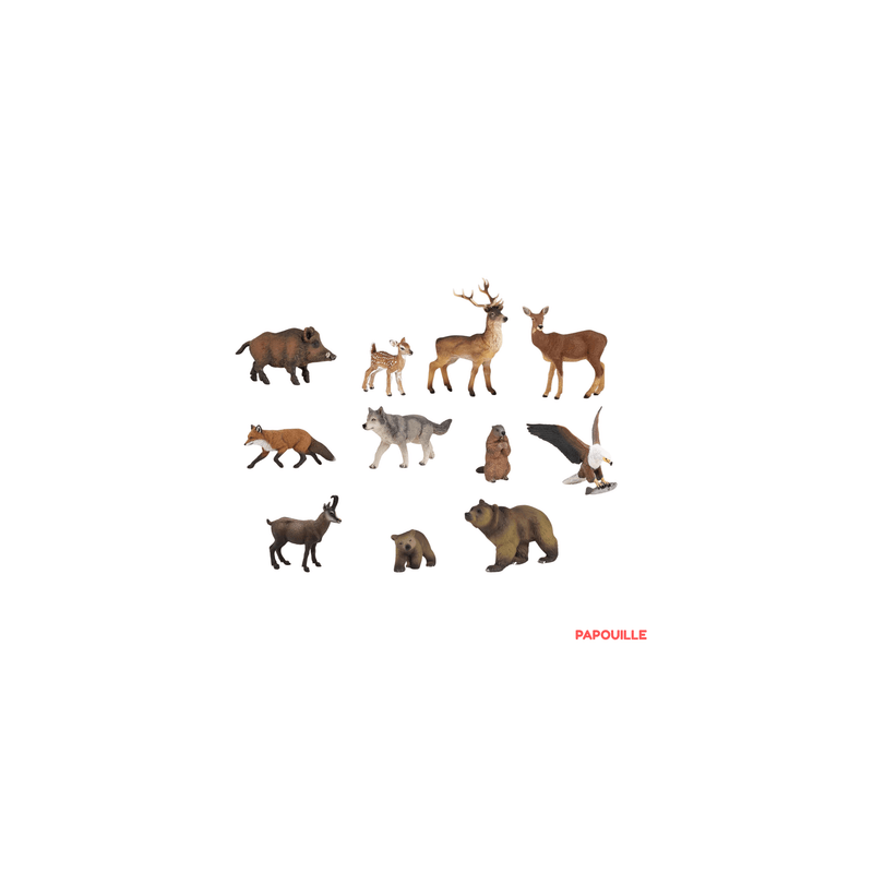 Lot de 11 animaux de la foret (figurines papo)
