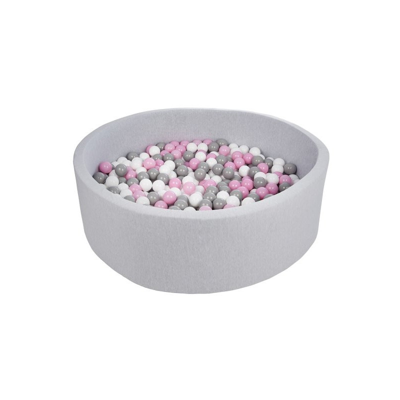 Piscine à balles pour bébé avec 600 balles 125x30cm gris clair balles rouge