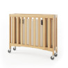 Lit en bois pliable à roulettes - avec matelas 5 cm