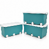 Lot de 3 coffres de rangement 42L  - 58 x 36 x 31 cm - Playbox Vert