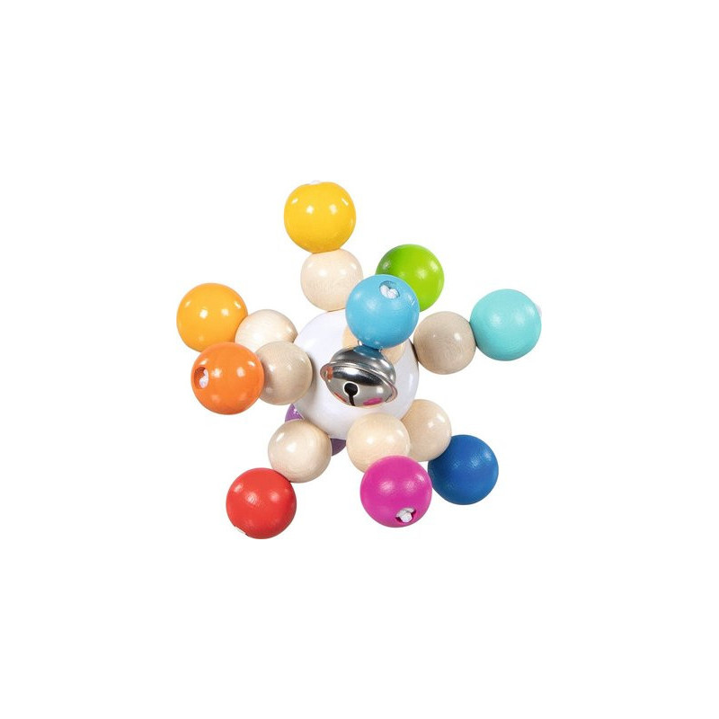 Hochet balle arc-en-ciel flexible